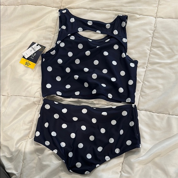 NWT Gap kids Navy Polka Dot Two-Piece Swimsuit - Picture 4 of 4